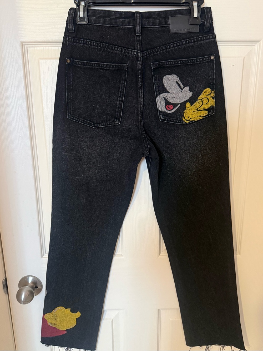Desigual Black High-Rise Jeans with Mickey Graphic VINTAGE - Picture 2 of 8